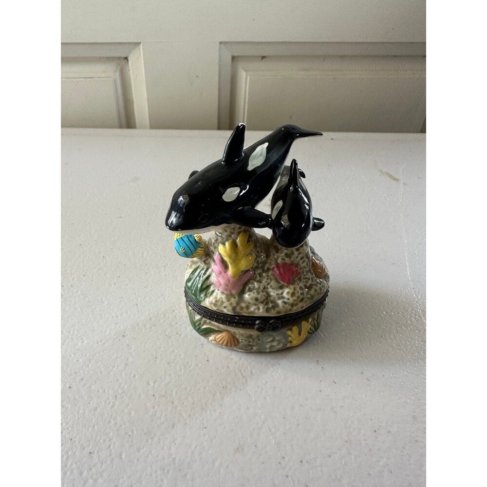 Mommy & Me Killer Whale Orcas Tropical Fish Collectors Hinged Trinket Jewel Box